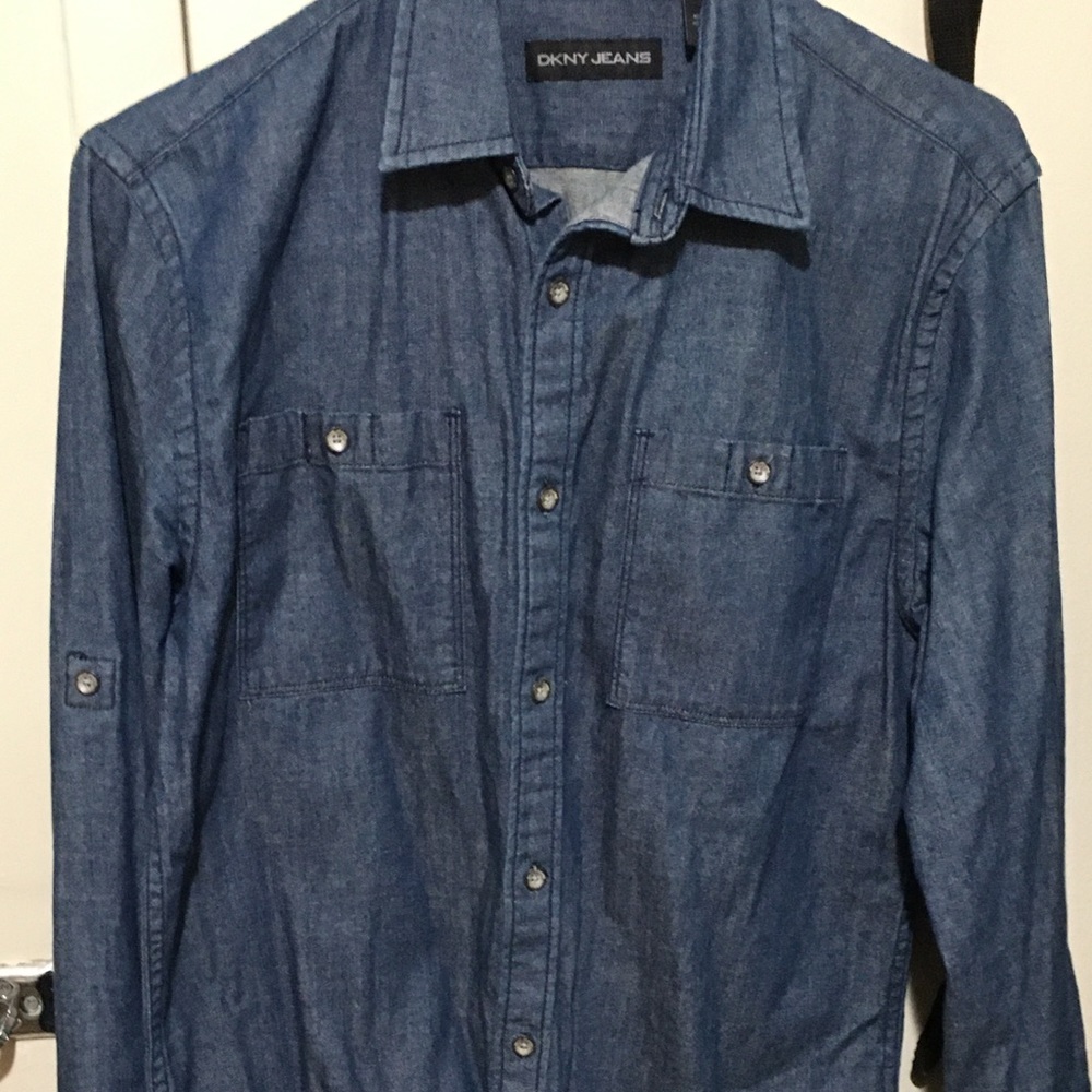 DKNY JEANS Denim Shirt Long Sleeve Button Up Small